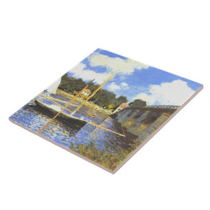 Vintage Claude Monet The Argenteuil Bridge Tile