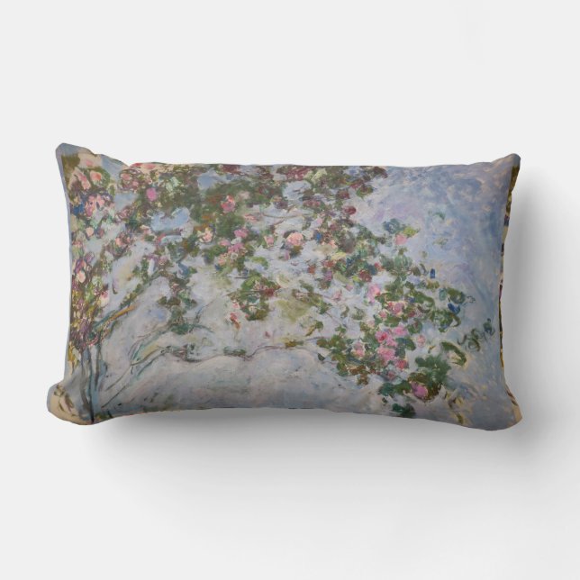 Vintage Claude Monet The Rose Bush Lumbar Cushion (Front)