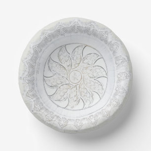 Vintage Clear Glass Floral and Fan Faux China Paper Plate