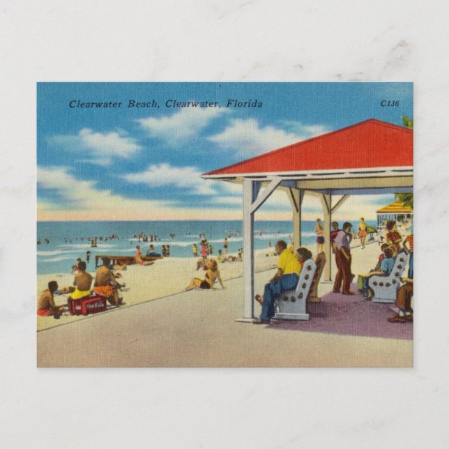 Vintage, Clear Water Beach, Florida Postcard (Front)