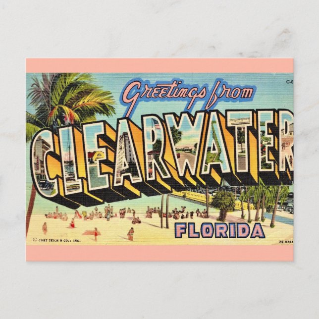 Vintage Clearwater Florida Postcard (Front)