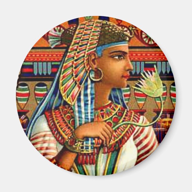 Vintage Cleopatra Egyptian Revival Art Design Magnet (Front)