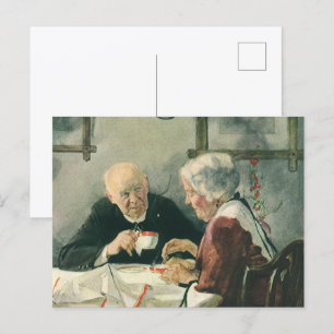 Vintage Clergy, Coffee or Tea with a Priest Postcard
