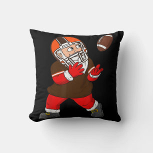 Vintage Cleveland Christmas Santa Claus Football r Cushion