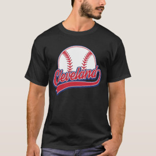 Vintage Cleveland Cityscape Baseball T-Shirt