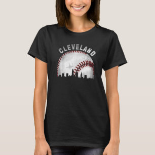 Vintage Cleveland Skyline City Baseball   T-Shirt