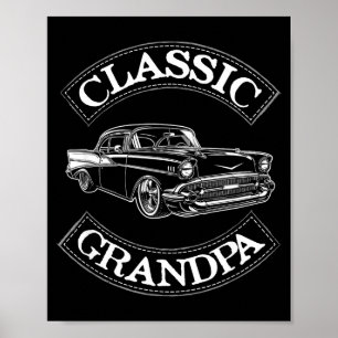 Vintage Clic Car Funny Grandpa  Poster