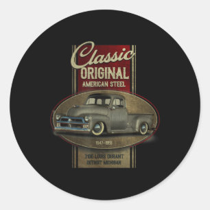 Vintage Clic Original American Old Pickup Truck 19 Classic Round Sticker