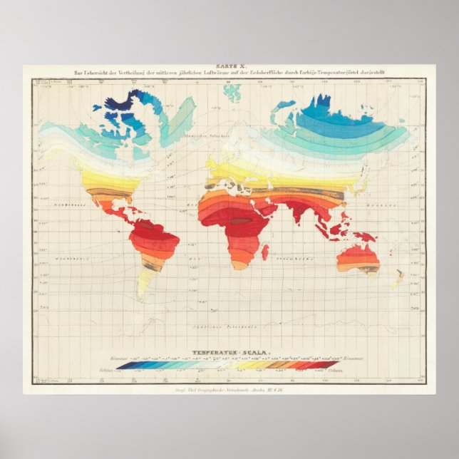 Vintage Climate Map Poster (Front)