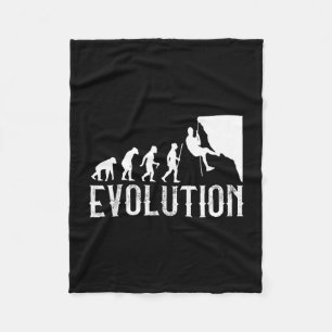 Vintage climber evolution - funny rock wall fleece blanket