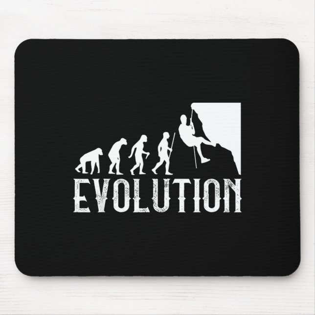 Vintage climber evolution - funny rock wall mouse pad (Front)