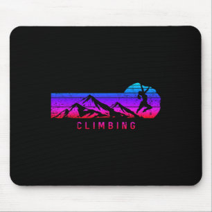 Vintage Climbing Mountain Women Rock Climber Hike Mouse Pad