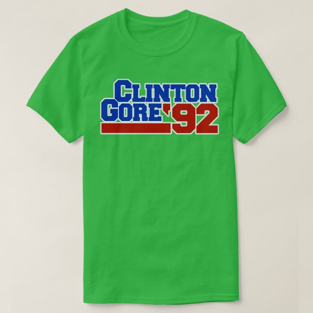 Vintage Clinton Gore 92 politics T-Shirt (Design Front)