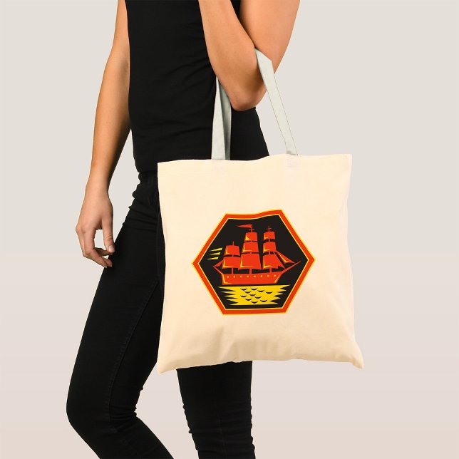 Vintage Clipper Ship Sailing Tote Bag (Creator Uploaded)