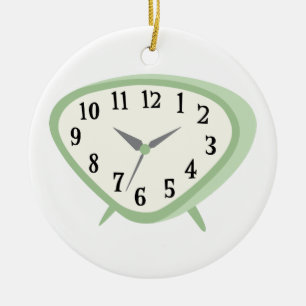 Vintage Clock Ceramic Tree Decoration
