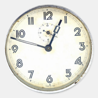 Vintage Clock Classic Round Sticker