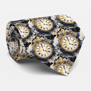 Vintage Clock Face Steampunk Neck Tie