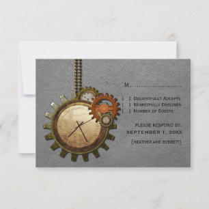 Vintage Clock Response Card, Grey