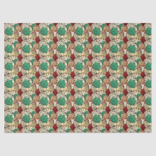 Vintage clock Tissue Paper (Front)