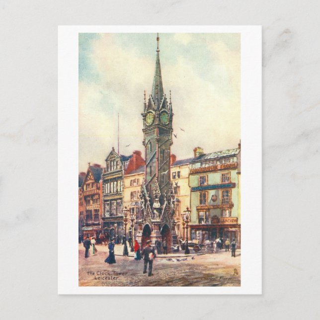 Vintage Clock Tower, Leicester Postcard (Front)