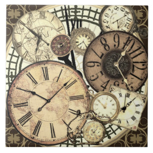 vintage clocks tile