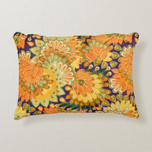 Vintage cloth pattern close up background. decorative cushion