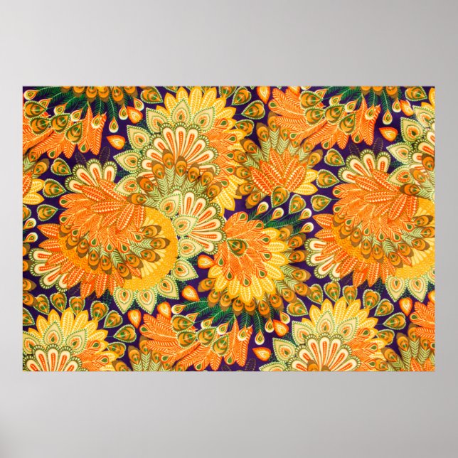 Vintage cloth pattern close up background. poster (Front)