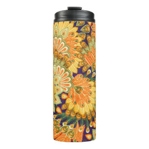 Vintage cloth pattern: close-up texture. thermal tumbler