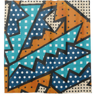 vintage cloth seamless pattern with grunge effect shower curtain