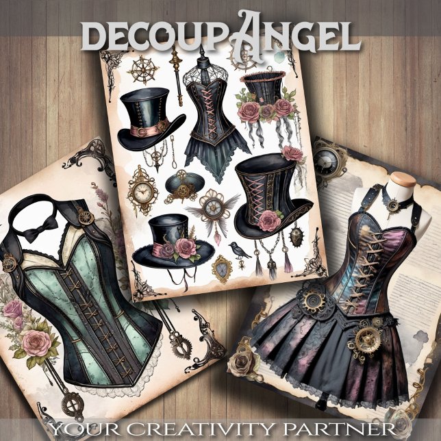 Vintage Clothing Items - Decoupage -  Wrapping Paper Sheet (Creator Uploaded)