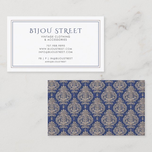 Vintage Clothing Retail  Business Card (Front/Back)
