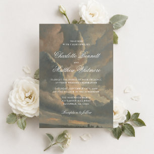 Vintage Cloudscape Fine Art Wedding Invitation