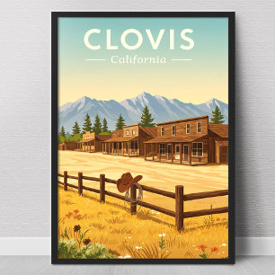 Vintage Clovis California Poster