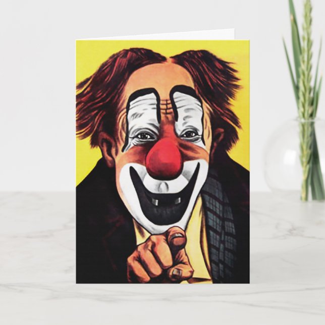 Vintage Clown Birthday Card (Front)
