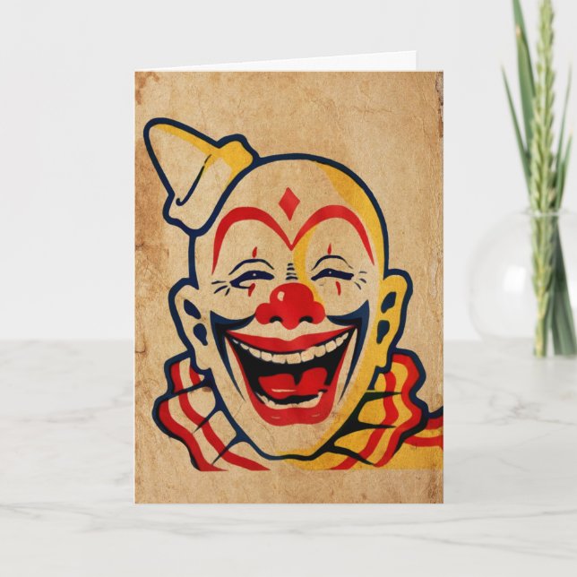 Vintage Clown Birthday Card (Front)