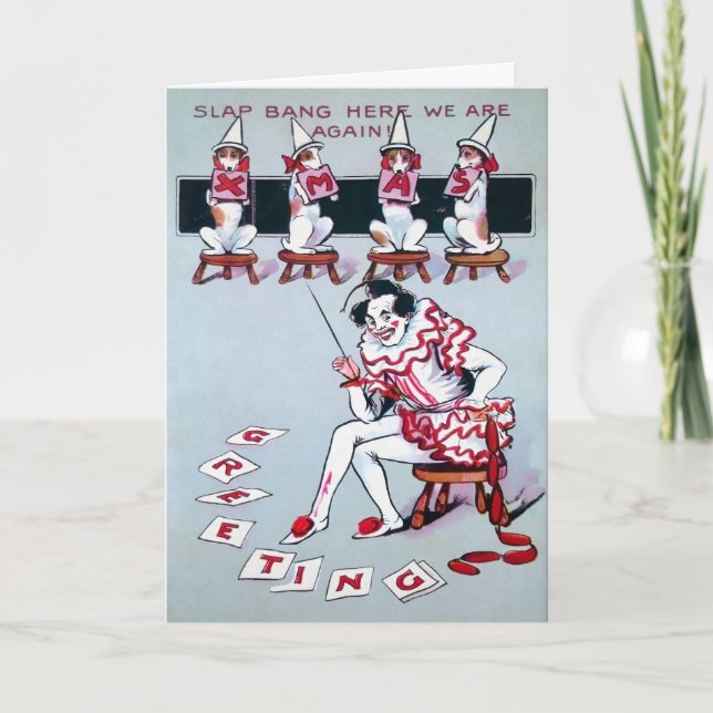 Vintage Clown Christmas Card (Front)