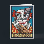 Vintage Clown Fool Birthday Card<br><div class="desc">Custom restored,  high quality vintage clown image...  Creepy.</div>