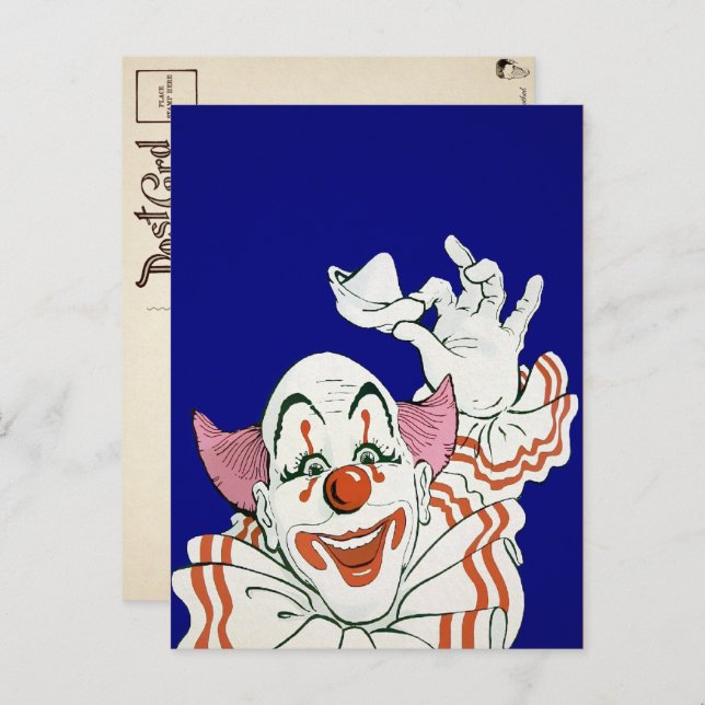 Vintage Clown Greeting Postcard (Front/Back)