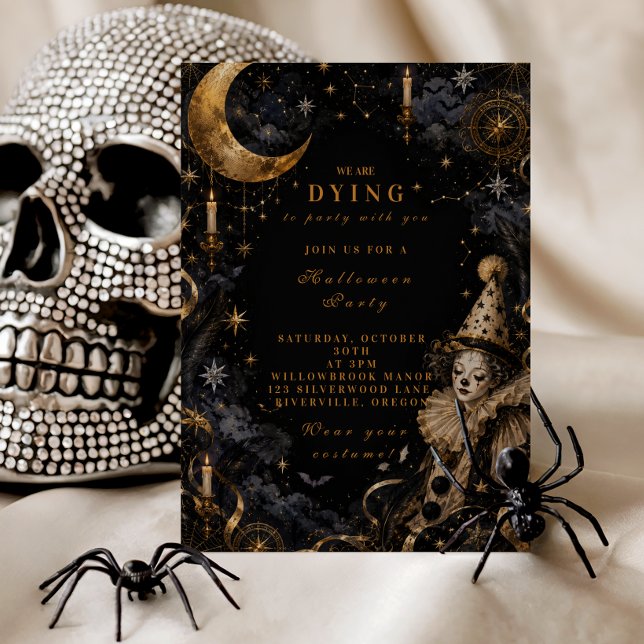 Vintage Clown Halloween Party Invitation (Creator Uploaded)