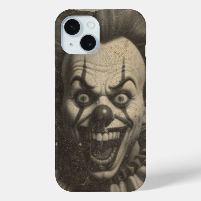 Vintage clown iPhone 15 phone case  (Back)