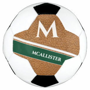 Vintage Clubhouse Custom Leather Pattern Monogram Soccer Ball