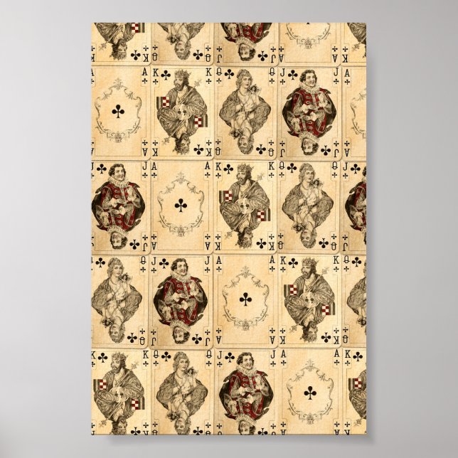 Vintage Clubs Queen Jack King Ace Collage Poster (Front)