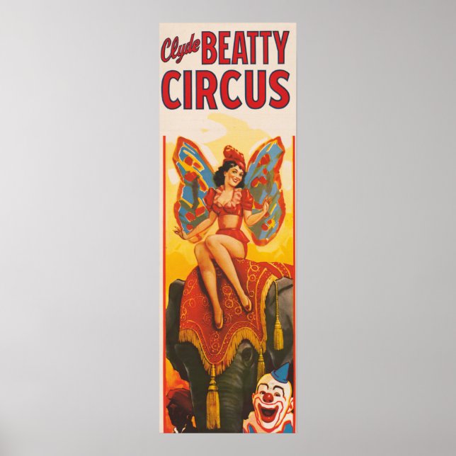 Vintage Clyde Beatty Circus Poster (Front)