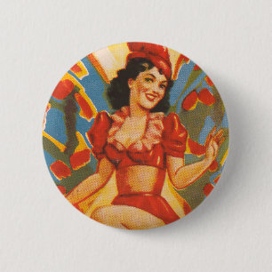 Vintage Clyde Beatty Circus Poster 6 Cm Round Badge
