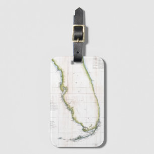 Vintage Coast of Florida Survey Map Luggage Tag