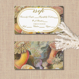 Vintage Coastal Botanical Ocean Sea Coral Beach Enclosure Card