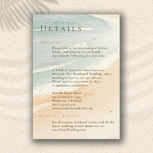 Vintage Coastal Shoreline Ocean Wedding Details Enclosure Card