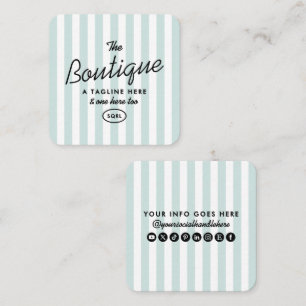 Vintage Coastal Striped Square Business Cards