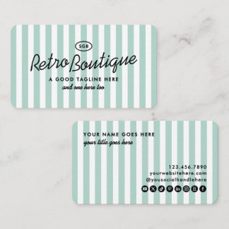 Vintage Coastal Striped Standard Business Cards