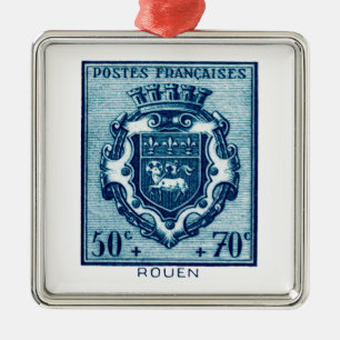 Vintage Coat of Arms Rennes, France Metal Tree Decoration